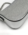Michael Kors Silver Leather Carmela Small Pouchette Crossbody Bag