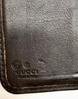 Gucci Dark Brown Leather Long Tri-Fold Wallet