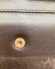 Gucci Dark Brown Leather Long Tri-Fold Wallet