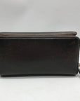 Gucci Dark Brown Leather Long Tri-Fold Wallet