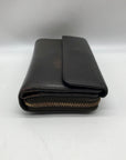 Gucci Dark Brown Leather Long Tri-Fold Wallet