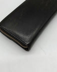 Gucci Dark Brown Leather Long Tri-Fold Wallet