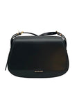 Michael Kors Black Leather Medium Lydia Flap Messenger Bag