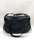 Michael Kors Black Leather Medium Lydia Flap Messenger Bag