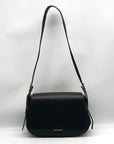 Michael Kors Black Leather Medium Lydia Flap Messenger Bag