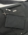 Baggallini Neighborhood Gray Nylon Laptop Messenger Bag