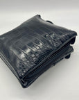 Giani Bernini Small Black Faux Leather Croc Dasher Crossbody