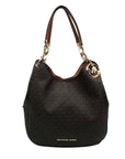 Michael Kors Brown & Acorn Signature Coated Canvas Lillie Shoulder Bag