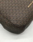Michael Kors Brown & Acorn Signature Coated Canvas Lillie Shoulder Bag