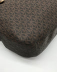 Michael Kors Brown & Acorn Signature Coated Canvas Lillie Shoulder Bag