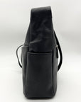 Mancini Black Pebbled Leather June Crossbody Bag