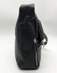 Mancini Black Pebbled Leather June Crossbody Bag