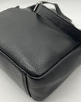 Mancini Black Pebbled Leather June Crossbody Bag