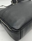 Mancini Black Pebbled Leather June Crossbody Bag