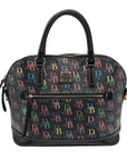 Dooney & Bourke Black Monogram Leather DB75 Satchel Bag