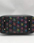 Dooney & Bourke Black Monogram Leather DB75 Satchel Bag