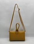 Borse in Pelle Mustard Yellow Italian Leather Crossbody Bag