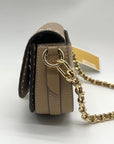 Michael Kors Camel Leather Mila Chain Sling Messenger Bag