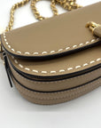 Michael Kors Camel Leather Mila Chain Sling Messenger Bag