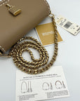 Michael Kors Camel Leather Mila Chain Sling Messenger Bag
