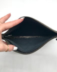 Marc Jacobs Dark Glossy Gray Zip Pouch