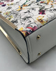 Dasien Botanical Floral Print Faux Leather Satchel Set