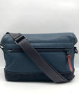 Coach Blue Leather Manhattan Bike Messenger Bag 25990