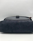 Coach Blue Leather Manhattan Bike Messenger Bag 25990