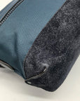 Coach Blue Leather Manhattan Bike Messenger Bag 25990