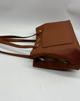 Anne Klein Brown Faux Leather Medium Triple Compartment Satchel Bag