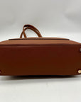 Anne Klein Brown Faux Leather Medium Triple Compartment Satchel Bag