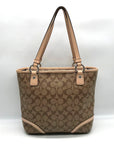Coach Brown And Tan Coated Canvas Peyton Heritage Shoulder Tote Bag F18922
