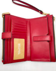 Michael Kors Logo Jet Set Crimson Double Zip Wristlet