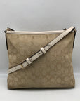 Coach Beige & Tan Signature Jacquard File Crossbody F29960