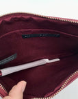 White House Black Market Maroon Studded Floral Clutch