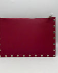 White House Black Market Maroon Studded Floral Clutch