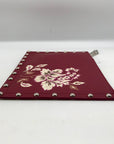 White House Black Market Maroon Studded Floral Clutch