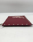 White House Black Market Maroon Studded Floral Clutch