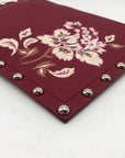 White House Black Market Maroon Studded Floral Clutch