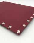 White House Black Market Maroon Studded Floral Clutch