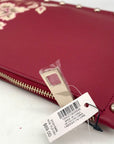White House Black Market Maroon Studded Floral Clutch