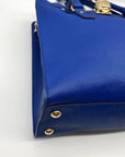 Michael Kors Dark Blue Saffiano Leather Hamilton Tote Bag