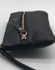 Kate Spade Black Pebbled Leather Cobble Hill Bee Wristlet