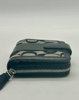Coach Black And Grey Signature Canvas And Leather Wallet