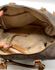 Michael Kors Large Brown Monogram Coated Canvas Kirby Satchel
