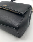 Kate Spade Black Pebbled Leather Leila Mini Zip Crossbody Bag