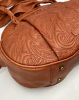 Bebgmaxazria Brown Decorative Embossed Faux Leather Shoulder Bag