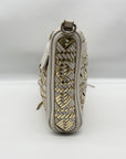 Rebecca Minkoff White & Gold Mac Aztec Clutch Crossbody