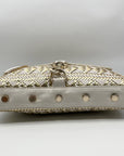 Rebecca Minkoff White & Gold Mac Aztec Clutch Crossbody