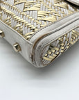 Rebecca Minkoff White & Gold Mac Aztec Clutch Crossbody